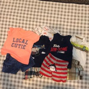 4 boys 0-3 month short sets